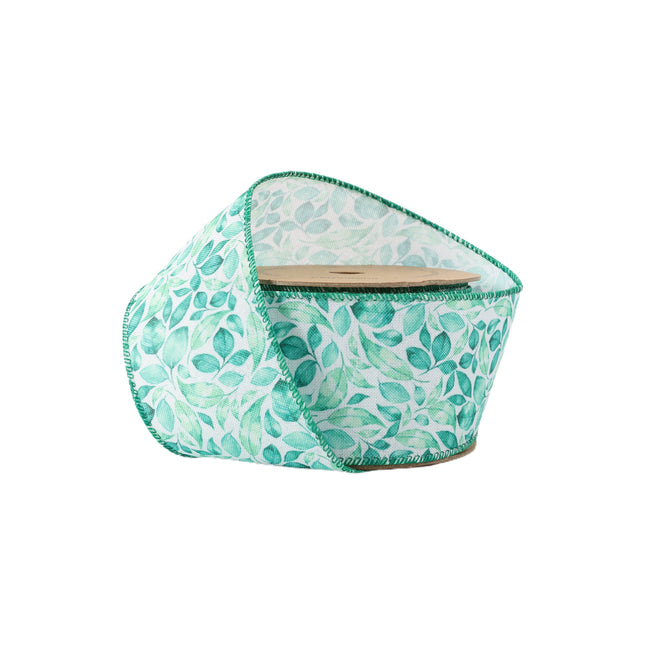 2 1/2" Wired Ribbon | All Over Leaf | 10 Yard Roll LaRibbons and Crafts