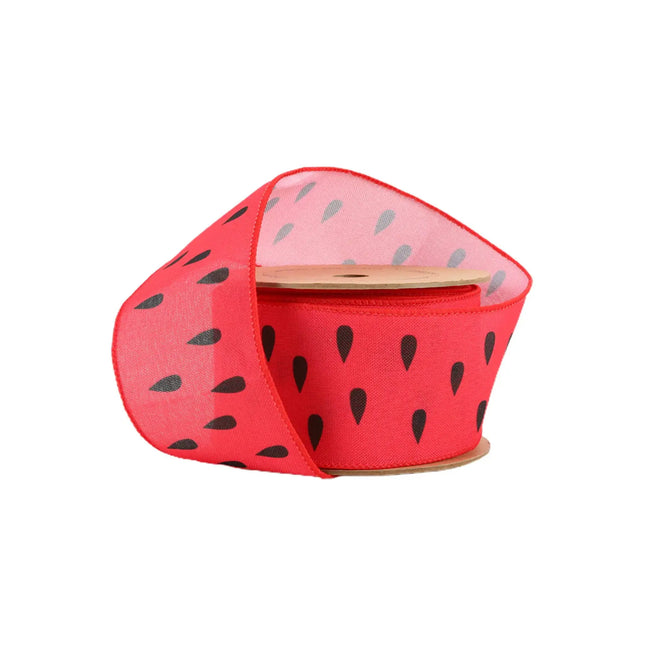 2 1/2" Wired Ribbon | Watermelon Seeds | 10 Yard Roll LaRibbons and Crafts