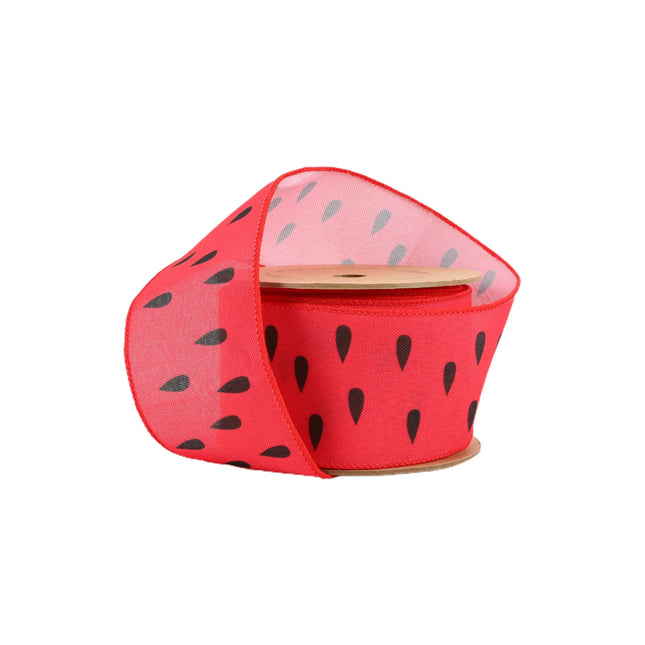 2 1/2" Wired Ribbon | Watermelon Seeds | 10 Yard Roll LaRibbons and Crafts