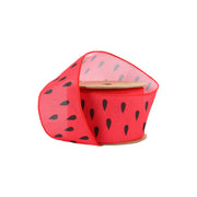 2 1/2" Wired Ribbon | Watermelon Seeds | 10 Yard Roll