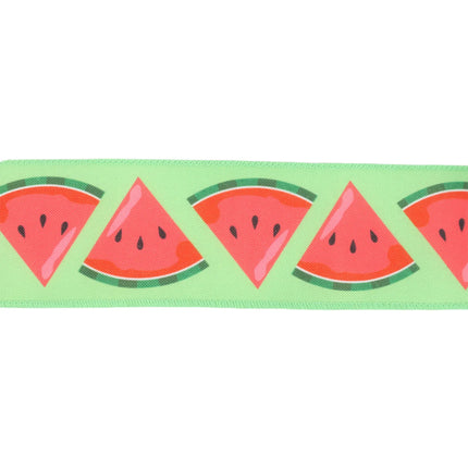 2 1/2" Wired Ribbon | Watermelon Slice on Green | 10 Yard Roll LaRibbons and Crafts