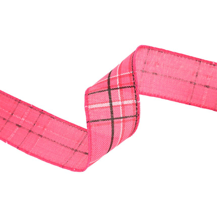 1 1/2" Wired Ribbon | Hot Pink/Spring Plaid | 10 Yard Roll LaRibbons and Crafts