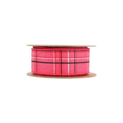Pink Plaid Pattern Ribbon 1 1/2