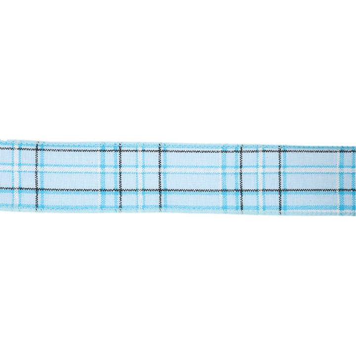 1 1/2" Wired Ribbon | Blue/Spring Plaid | 10 Yard Roll