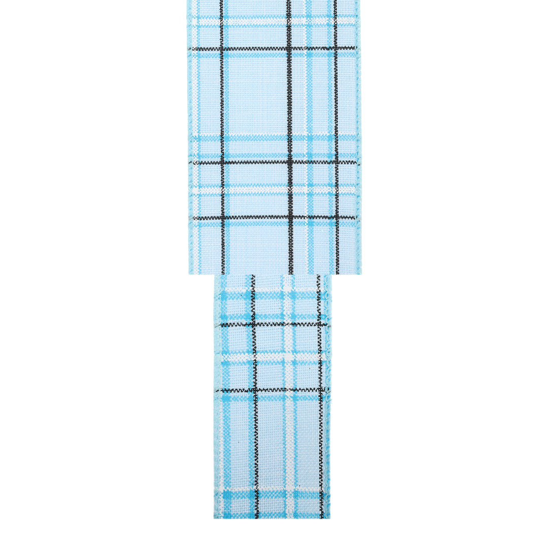 1 1/2" Wired Ribbon | Blue/Spring Plaid | 10 Yard Roll