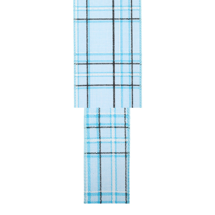 1 1/2" Wired Ribbon | Blue/Spring Plaid | 10 Yard Roll