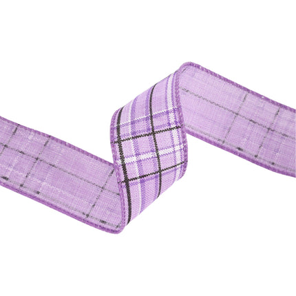 1 1/2" Wired Ribbon | Purple/Spring Plaid | 10 Yard Roll LaRibbons and Crafts