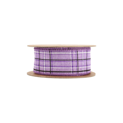 1 1/2" Wired Ribbon | Purple/Spring Plaid | 10 Yard Roll LaRibbons and Crafts