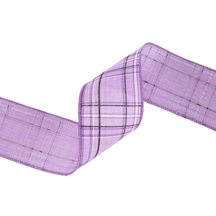 2 1/2" Wired Ribbon | Purple/Spring Plaid | 10 Yard Roll LaRibbons and Crafts