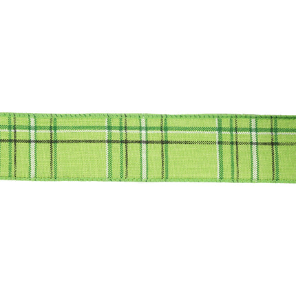 1 1/2" Wired Ribbon | Green/Spring Plaid | 10 Yard Roll LaRibbons and Crafts