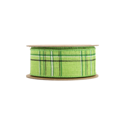 1 1/2" Wired Ribbon | Green/Spring Plaid | 10 Yard Roll LaRibbons and Crafts