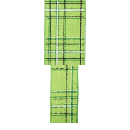 1 1/2" Wired Ribbon | Green/Spring Plaid | 10 Yard Roll LaRibbons and Crafts