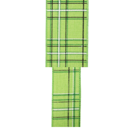 2 1/2" Wired Ribbon | Green/Spring Plaid | 10 Yard Roll LaRibbons and Crafts