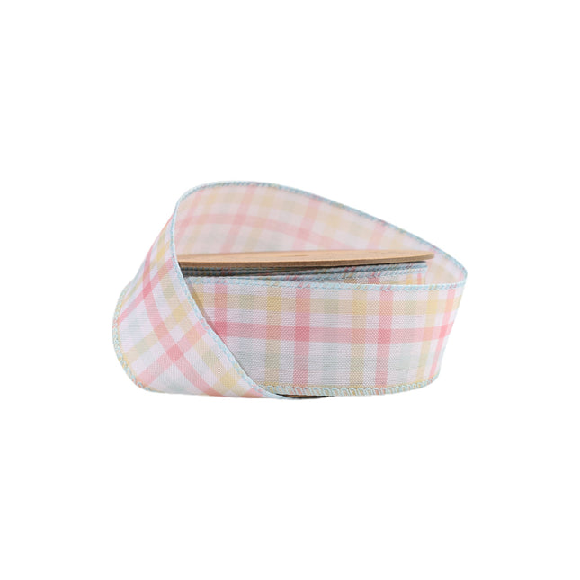 1 1/2" Wired Ribbon | White/Multi Stripe | 10 Yard Roll LaRibbons and Crafts