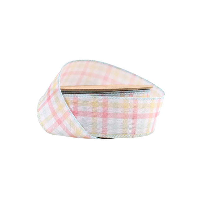 1 1/2" Wired Ribbon | White/Multi Stripe | 10 Yard Roll LaRibbons and Crafts