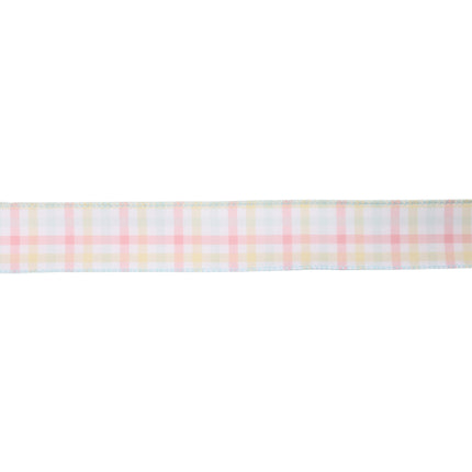 1 1/2" Wired Ribbon | White/Multi Stripe | 10 Yard Roll LaRibbons and Crafts