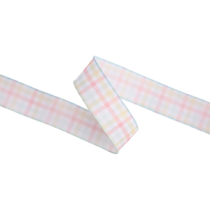 1 1/2" Wired Ribbon | White/Multi Stripe | 10 Yard Roll LaRibbons and Crafts