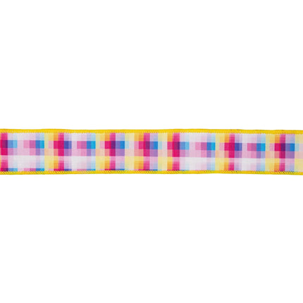 1 1/2" Wired Ribbon | Bright Checks | 10 Yard Roll LaRibbons and Crafts