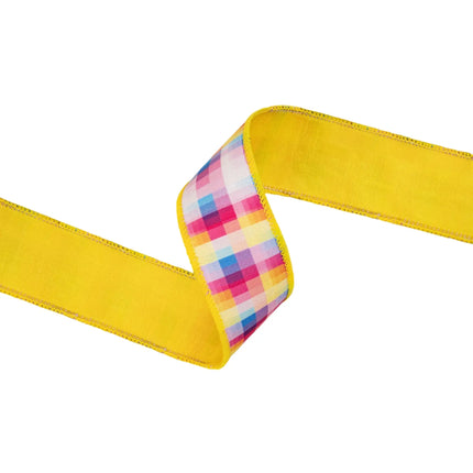 1 1/2" Wired Ribbon | Bright Checks | 10 Yard Roll LaRibbons and Crafts
