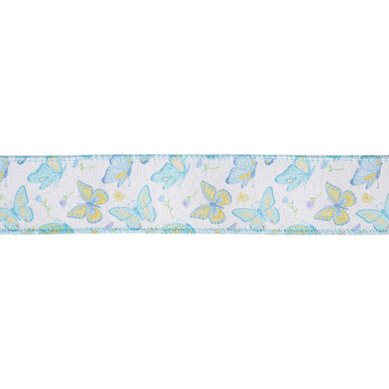 Flat butterfly print ribbon, ideal for vibrant spring decorating & crafts.