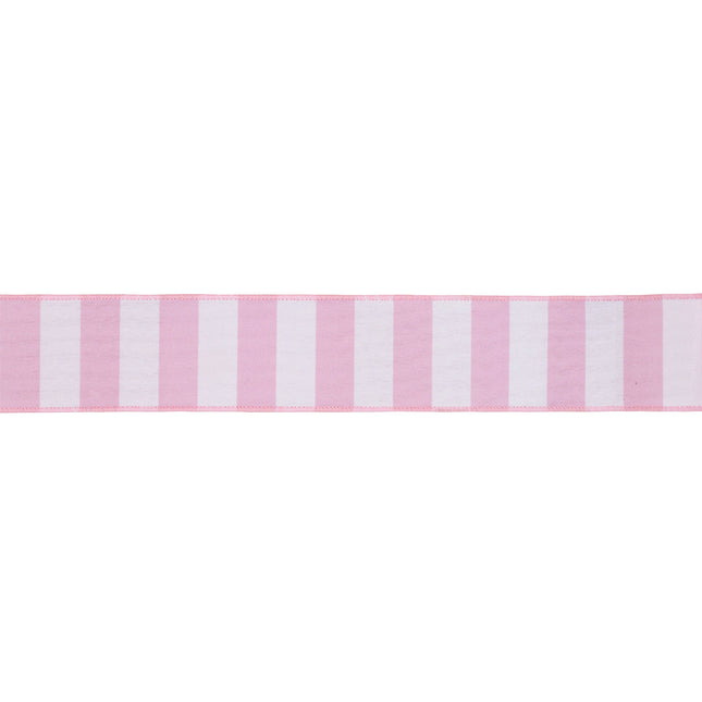A 2 1/2" Wired Light Pink Horizontal Stripe Ribbon — perfect for DIY decor details.