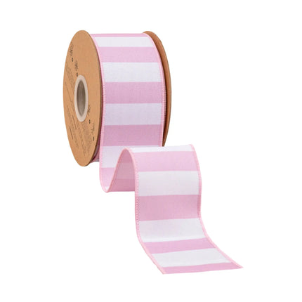 2 1/2" Wired Ribbon, designed with a classic light pink horizontal stripe, works beautifully for styling.