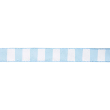 1 1/2" Wired Ribbon | Light Blue Horizontal Stripe w/ Blue Backing| 10 Yard Roll LaRibbons and Crafts