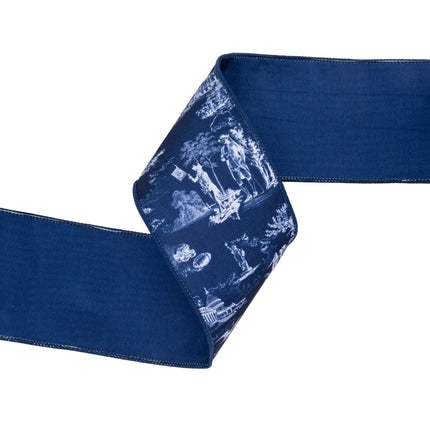 Classic colonial building bird toile wired dupioni ribbon textured fabric great for basket decor projects
