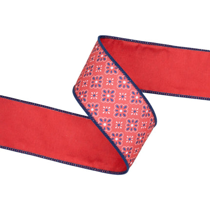 Classic USA tone diamond flower patterned wired dupioni ribbon textured fabric