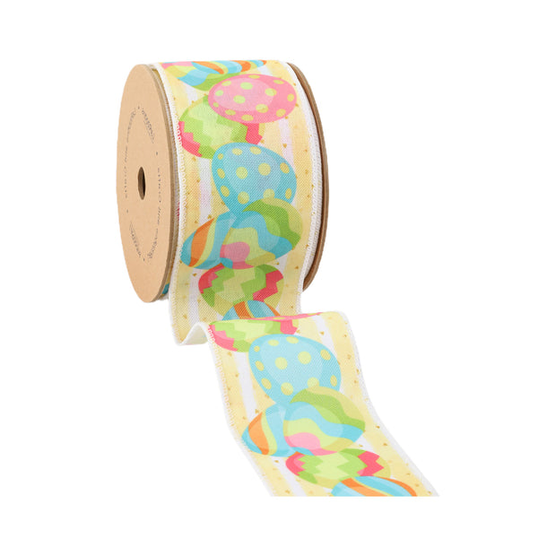 2 1/2" Wired Ribbon | Decorated Eggs | 10 Yard Roll