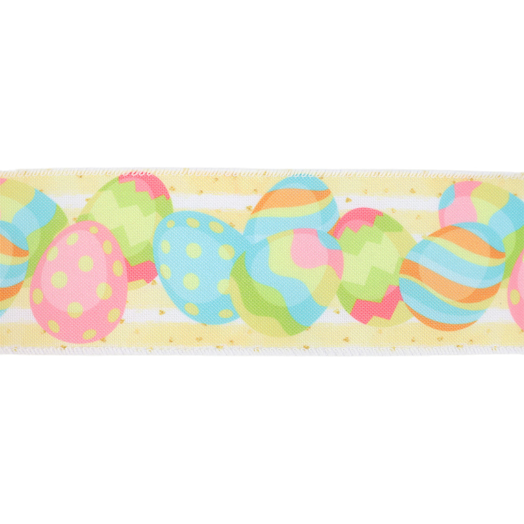 2 1/2" Wired Ribbon | Decorated Eggs | 10 Yard Roll