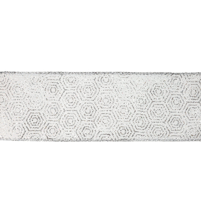 2 1/2" Wired Ribbon | Silver Square Loop | 10 Yard Roll LaRibbons and Crafts