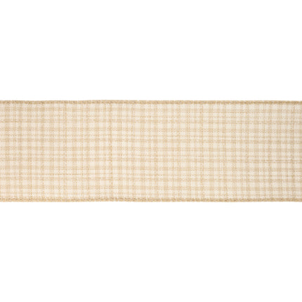 2 1/2" Wired Ribbon | Light Brown Plaid | 10 Yard Roll LaRibbons and Crafts