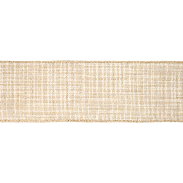 2 1/2" Wired Ribbon | Light Brown Plaid | 10 Yard Roll LaRibbons and Crafts