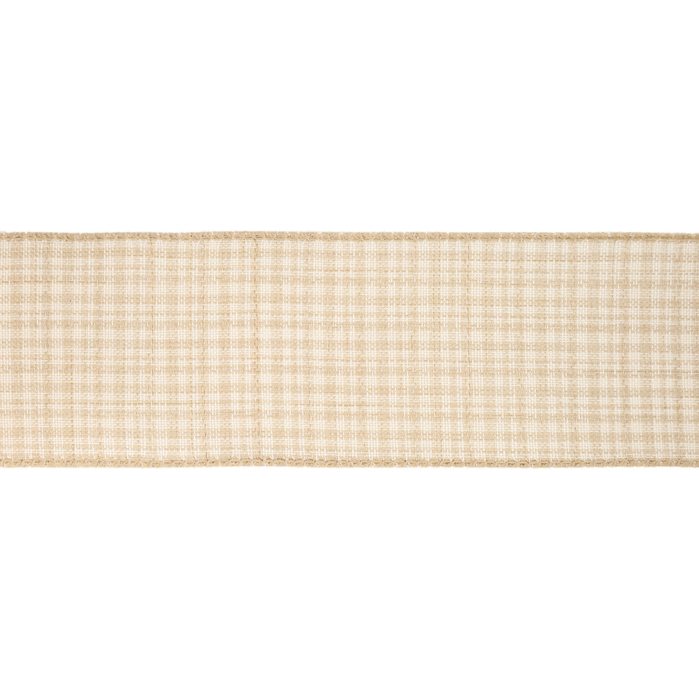 2 1/2" Wired Ribbon | Light Brown Plaid | 10 Yard Roll LaRibbons and Crafts