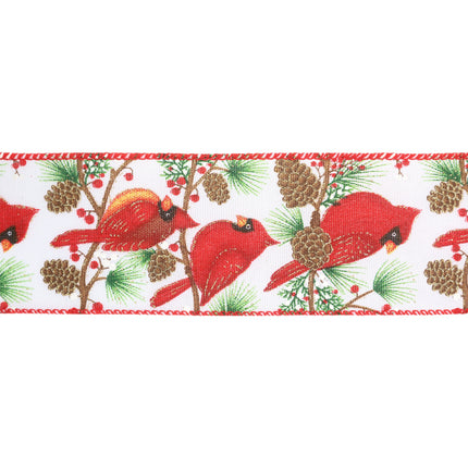 2 1/2" Wired Ribbon | Red Bird | 10 Yard Roll LaRibbons and Crafts
