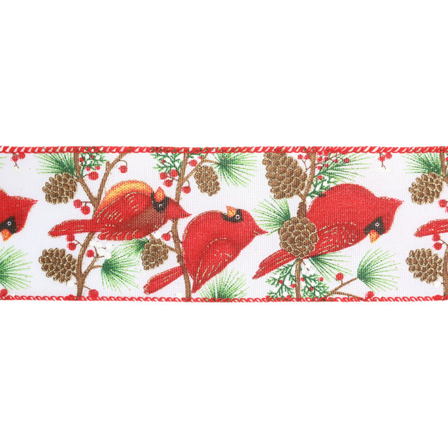 2 1/2" Wired Ribbon | Red Bird | 10 Yard Roll LaRibbons and Crafts