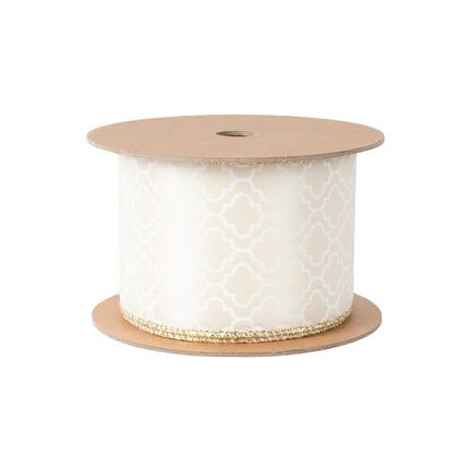 2 1/2" Wired Ribbon | Geometry on Ivory | 10 Yard Roll LaRibbons and Crafts
