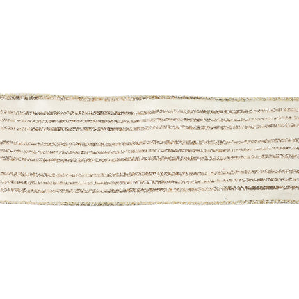 2 1/2" Wired Ribbon | Gold Stripe on Buttercup | 10 Yard Roll LaRibbons and Crafts