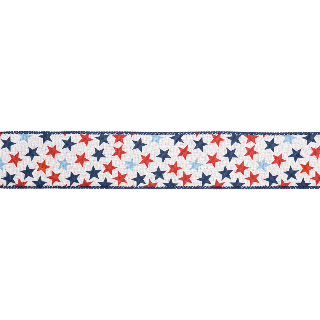 2 1/2" Wired Ribbon | All over stars | 10 Yard Roll