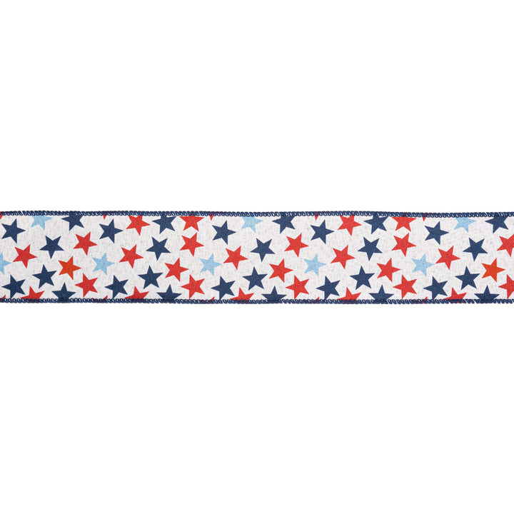 2 1/2" Wired Ribbon | All over stars | 10 Yard Roll