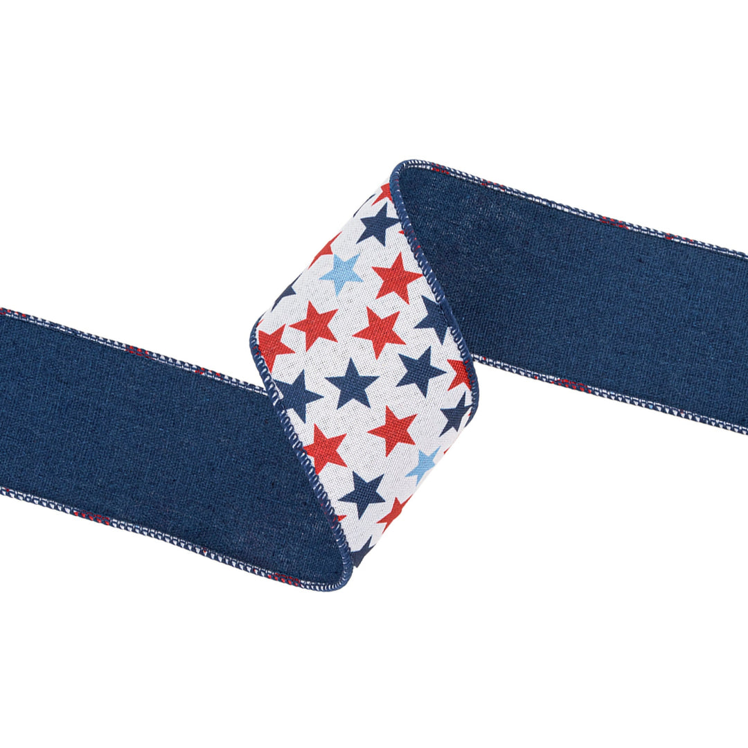 2 1/2" Wired Ribbon | All over stars | 10 Yard Roll