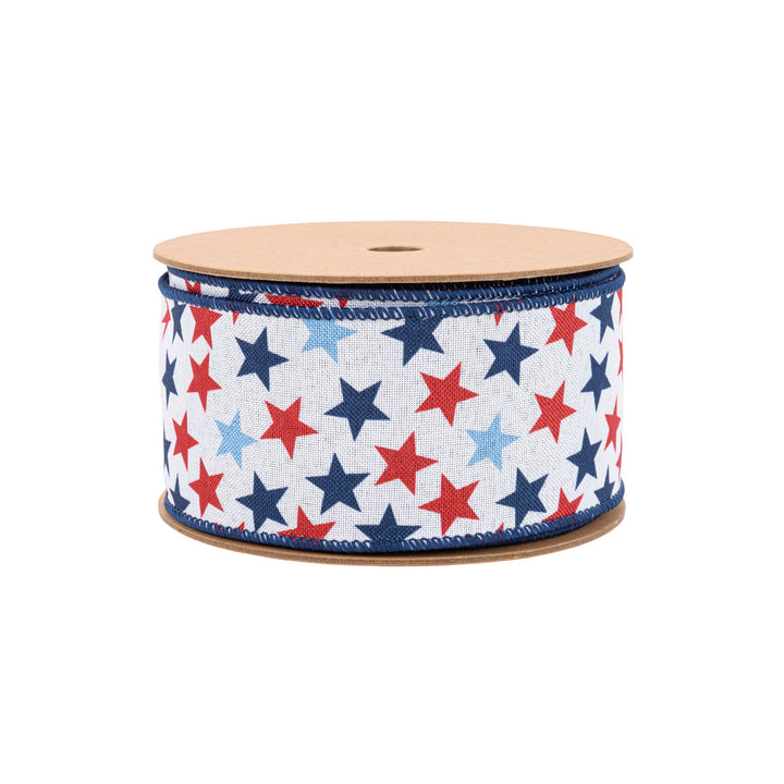 2 1/2" Wired Ribbon | All over stars | 10 Yard Roll