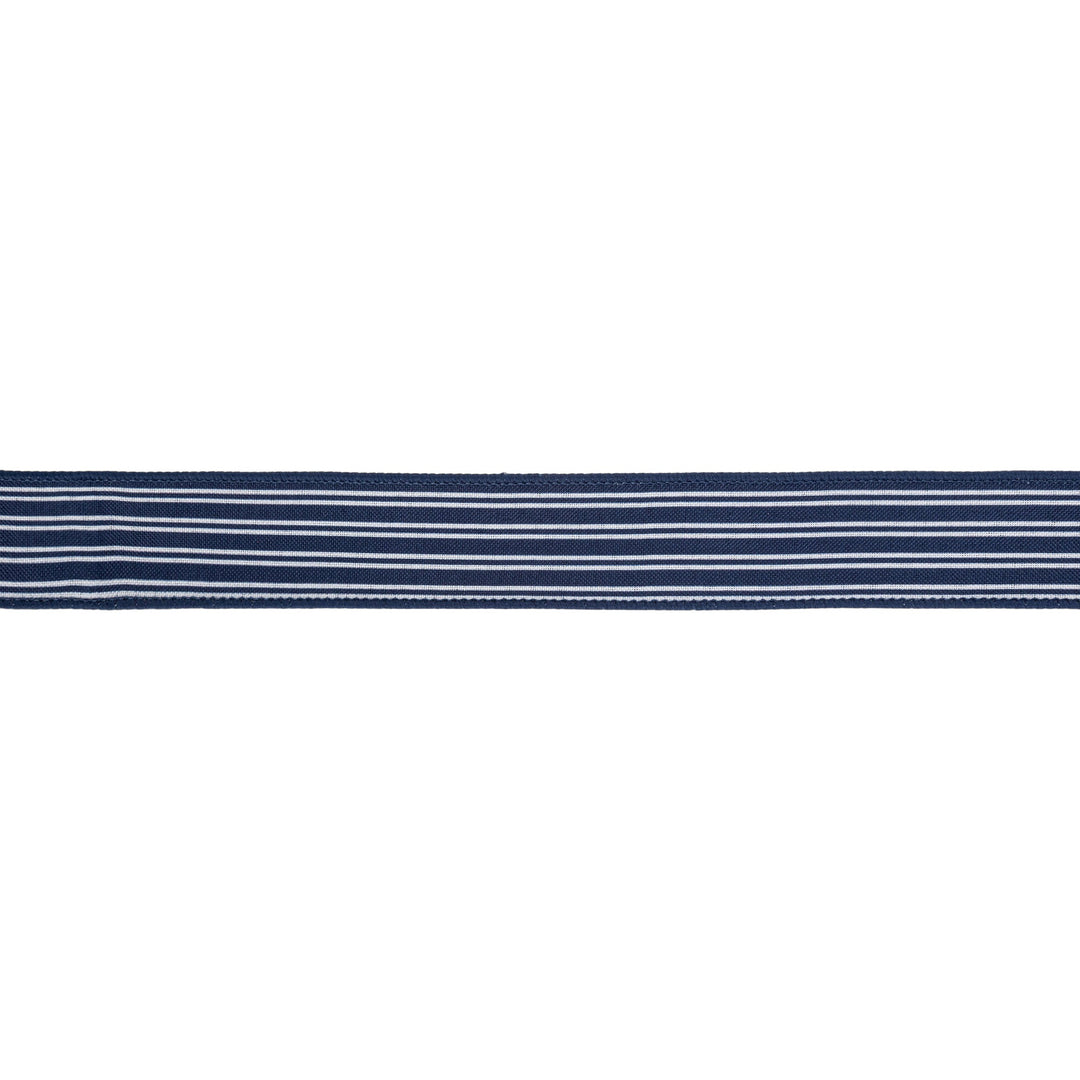 1 1/2" Wired RIbbon | Ticking Stripe Navy | 10 Yard Roll