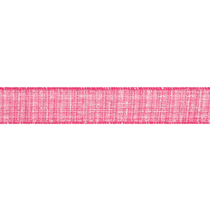 1 1/2" Wired Ribbon | Faux Tweed Pink and White | 10 Yard Roll LaRibbons Wholesale