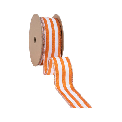 Orange Dupioni Ribbon with Glittered Pinstripes Ribbons Assorted with Footballs Pattern Grosgrain|4 Rolls |55 Yards LaRibbons and Crafts