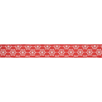 1 1/2" Wired Ribbon | Red Starburst | 10 Yard Roll LA Ribbons Wholesale