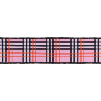 Stylish pink plaid ribbon, dupioni fabric with matching pink backing for fashion-forward projects