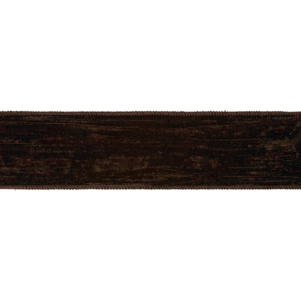 Classic earth‑toned decorative ribbon, velvet fabric with sleek brown backing for home styling