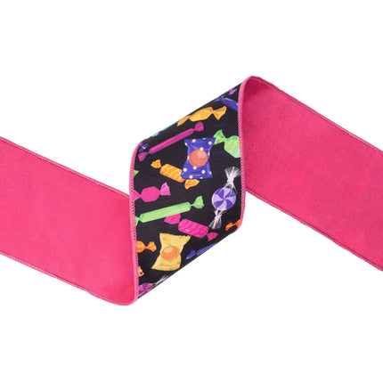 4" Halloween Candy and 2 1/2" Amethyst with 1" Green Apple Dupioni Ribbon Bundle | 3 Rolls | 30 Yards